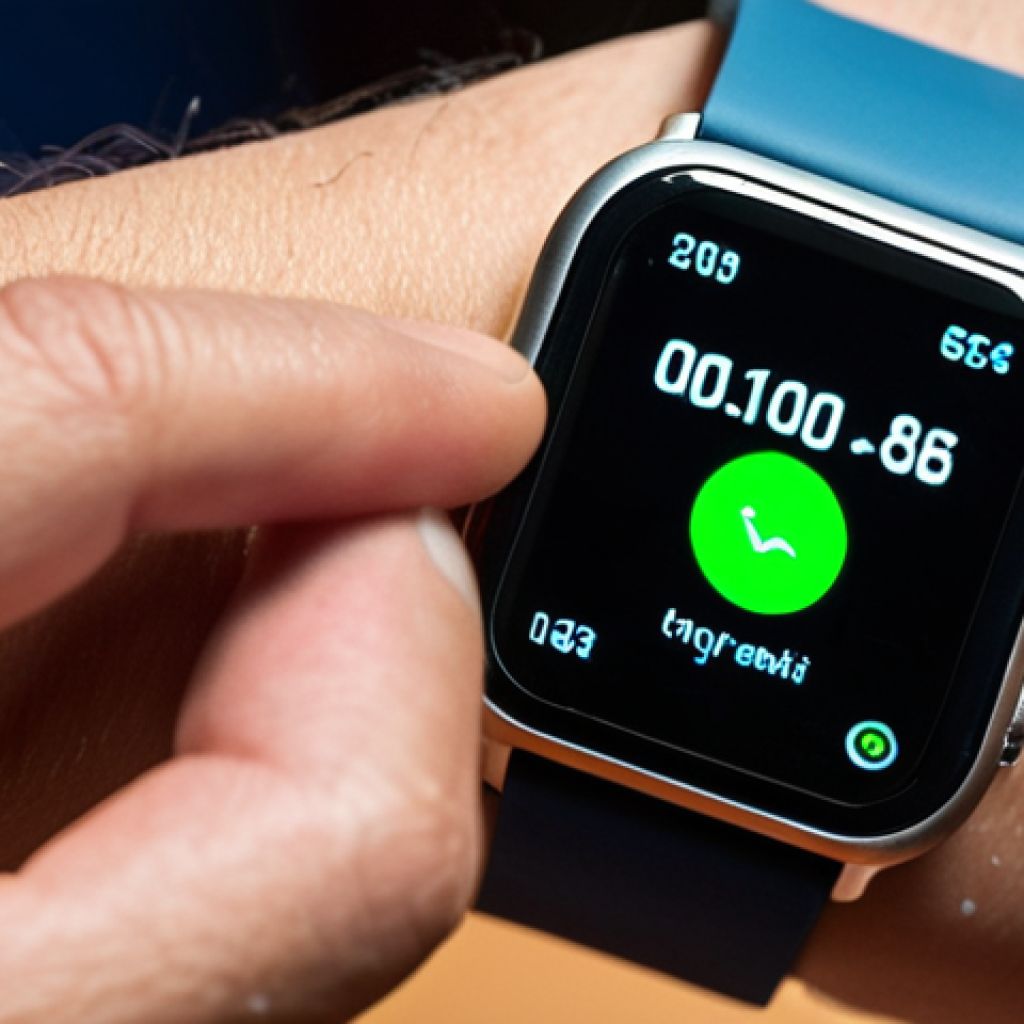 ** A close-up shot of a person wearing a smartwatch with advanced optical sensors (PPG) on their wrist. The image should highlight the sensor technology and its interaction with the skin, perhaps with light beams visible. Focus on conveying accuracy and health tracking.

**