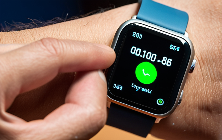 ** A close-up shot of a person wearing a smartwatch with advanced optical sensors (PPG) on their wrist. The image should highlight the sensor technology and its interaction with the skin, perhaps with light beams visible. Focus on conveying accuracy and health tracking.

**