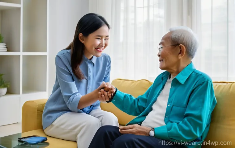 웨어러블 기기와 비대면 진료의 연계 - **Prompt 1: Intergenerational Health Monitoring and Peace of Mind in Vietnam**
    "A cozy, brightly...