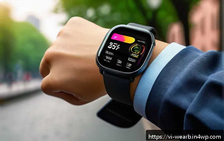 웨어러블 기기의 혁신적 디자인 사례 - A sleek, minimalist smartwatch with a rounded metal case and smooth, soft silicone strap in matte bl...